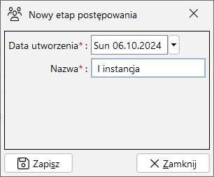 Nowy etap postępowania