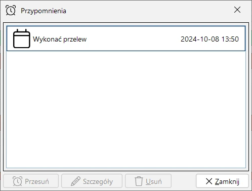 Lista przypomnień