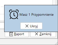 Komunikat o liczbie przypomnień